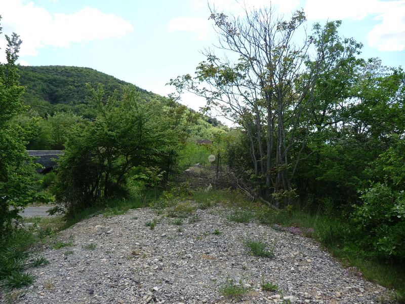 Plateforme de la ligne au lieudit "La Bastide"
Vue en direction d'Al�s
Avril 2011
