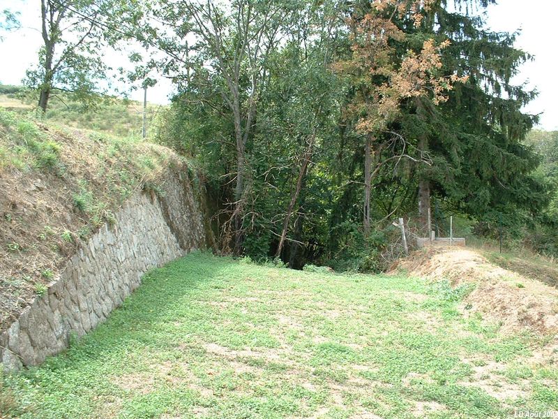 Plateforme de la ligne � Rontalon
Vue en direction de Messimy
Août 2003
